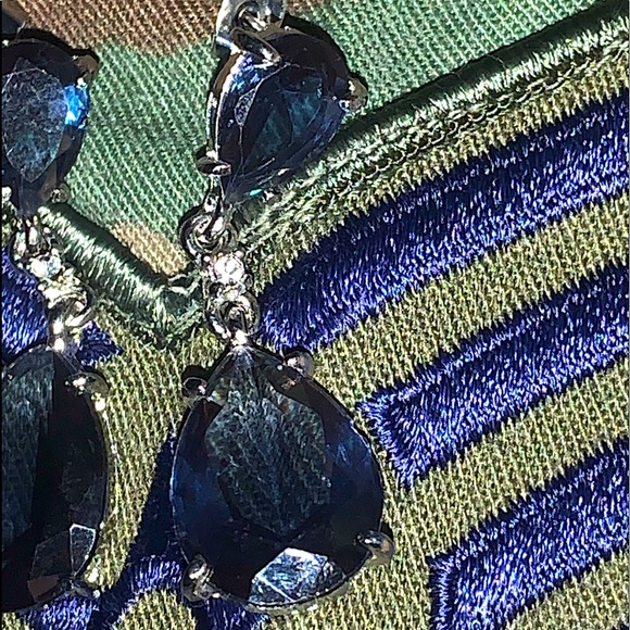 NWT/NIB OVER 12CTS Sapphire Statement Earrings - Picture 10 of 16